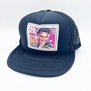 Vtg 1992 Gold Medal Elvis Presley Adjustable Trucker Cap Hat Men's Postage Stamp